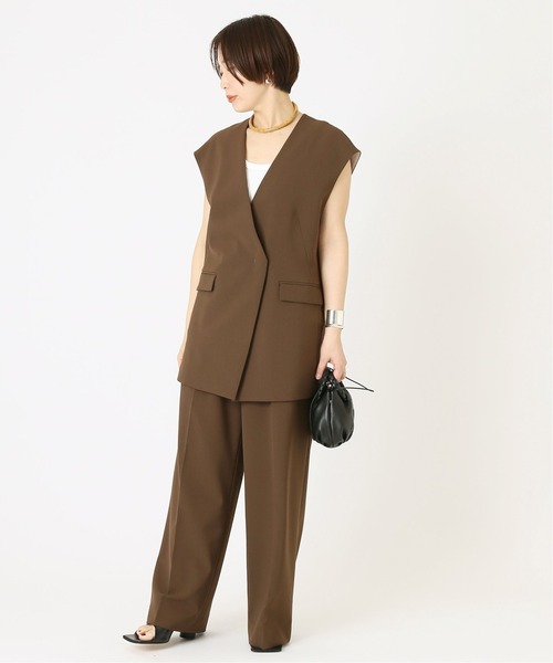 journal standard L'essage（ジャーナルスタンダードレサージュ）の「VISPOLYNOトロタックパンツ（その他パンツ・レディース・グレー/ブラウン・36/38）」の9枚目の写真