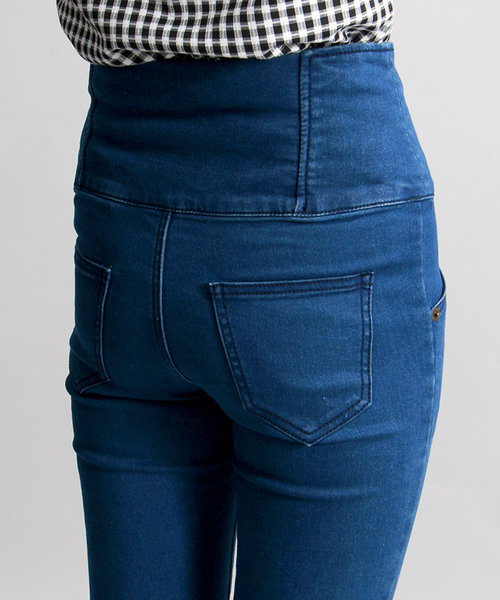 WEGO（ウィゴー）の「WEGO/前ボタンハイウエストスキニーパンツ（デニムパンツ・レディース・ホワイト/インディゴブルー/ダークインディゴブルー・MEDIUM/LARGE）」の6枚目の写真