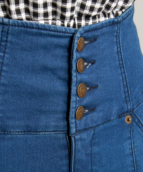 WEGO（ウィゴー）の「WEGO/前ボタンハイウエストスキニーパンツ（デニムパンツ・レディース・ホワイト/インディゴブルー/ダークインディゴブルー・MEDIUM/LARGE）」の8枚目の写真