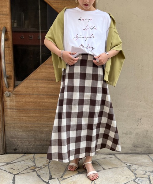 Chez toi（シェトワ）の「ギンガムチェックフレアスカート（スカート・レディース・ブラック/ブラウン/ネイビー・FREE）」の11枚目の写真