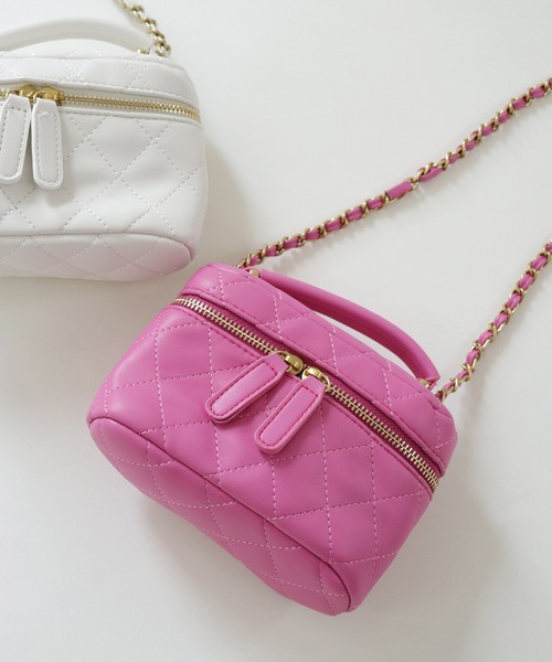 Shelly island（シェリーアイランド）の「ミニキルティングチェーンバッグ（ショルダーバッグ・レディース・ホワイト/ブラック/ピンク/グリーン・FREE）」の17枚目の写真