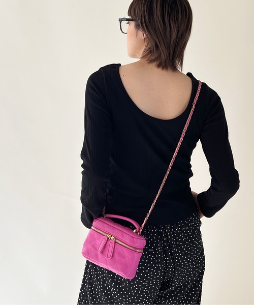 Shelly island（シェリーアイランド）の「ミニキルティングチェーンバッグ（ショルダーバッグ・レディース・ホワイト/ブラック/ピンク/グリーン・FREE）」の22枚目の写真