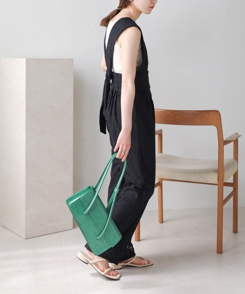 Bab（バブ）の「２WAYレースオールインワン（サロペット/オーバーオール・レディース・ブラック/オフホワイト・M）」の15枚目の写真