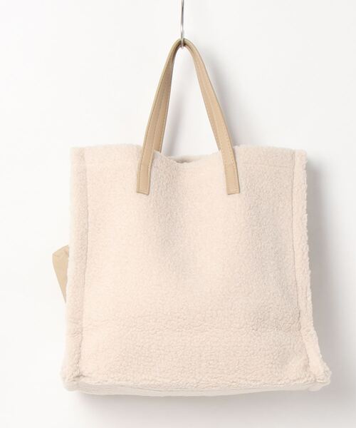 cache cache(カシュ カシュ)の「カシュカシュ cachecache / リバーシブルボアトート(トートバッグ・レディース・アイボリー/キャメル/ブラック/ブラウン/グリーン・FREE)」の6枚目の写真