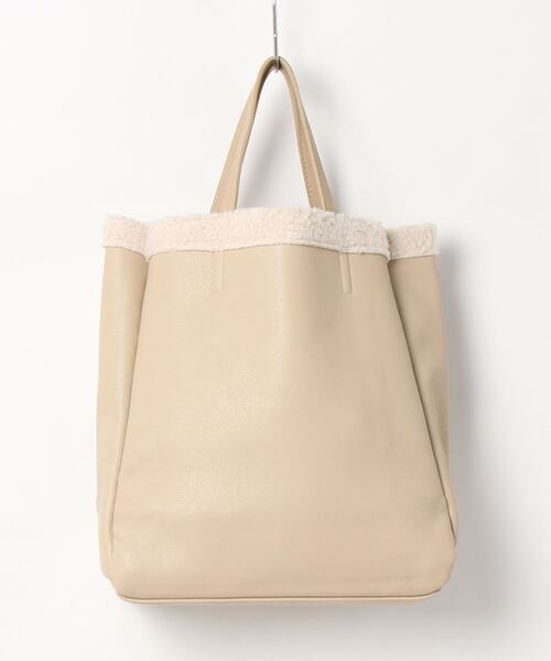 cache cache(カシュ カシュ)の「カシュカシュ cachecache / リバーシブルボアトート(トートバッグ・レディース・アイボリー/キャメル/ブラック/ブラウン/グリーン・FREE)」の7枚目の写真
