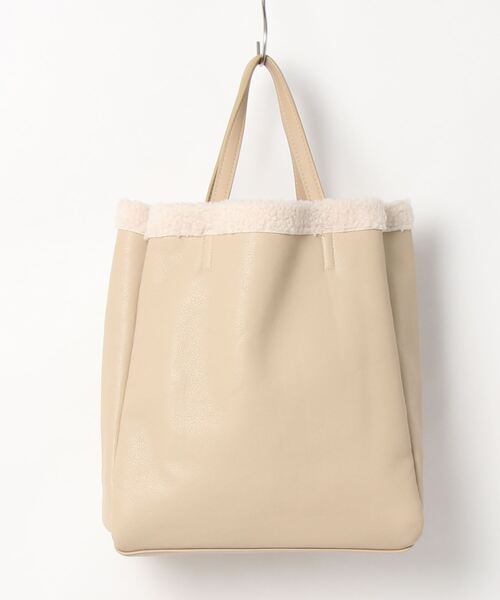 cache cache(カシュ カシュ)の「カシュカシュ cachecache / リバーシブルボアトート(トートバッグ・レディース・アイボリー/キャメル/ブラック/ブラウン/グリーン・FREE)」の8枚目の写真