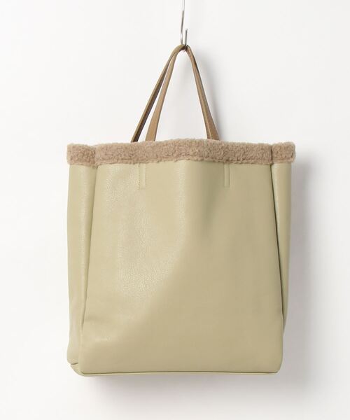 cache cache(カシュ カシュ)の「カシュカシュ cachecache / リバーシブルボアトート(トートバッグ・レディース・アイボリー/キャメル/ブラック/ブラウン/グリーン・FREE)」の9枚目の写真
