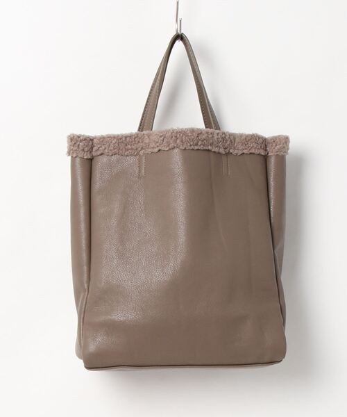 cache cache(カシュ カシュ)の「カシュカシュ cachecache / リバーシブルボアトート(トートバッグ・レディース・アイボリー/キャメル/ブラック/ブラウン/グリーン・FREE)」の10枚目の写真