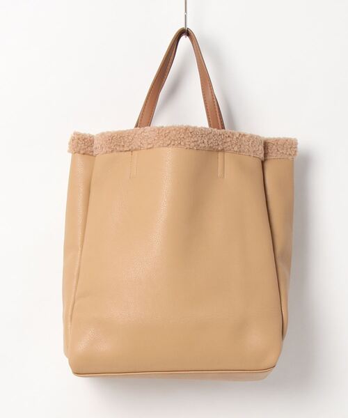 cache cache(カシュ カシュ)の「カシュカシュ cachecache / リバーシブルボアトート(トートバッグ・レディース・アイボリー/キャメル/ブラック/ブラウン/グリーン・FREE)」の12枚目の写真