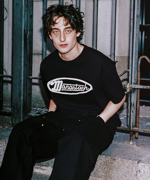 MANASTASH（マナスタッシュ）の「【直営店限定】MANASTASH N.A.U/マナスタッシュエヌエーユー　DOT LOGO TEE ドットロゴティー（Tシャツ/カットソー・メンズ・ホワイト/ブラック・MEDIUM/LARGE/X-LARGE）」の5枚目の写真