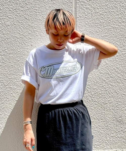 MANASTASH（マナスタッシュ）の「【直営店限定】MANASTASH N.A.U/マナスタッシュエヌエーユー　DOT LOGO TEE ドットロゴティー（Tシャツ/カットソー・メンズ・ホワイト/ブラック・MEDIUM/LARGE/X-LARGE）」の10枚目の写真