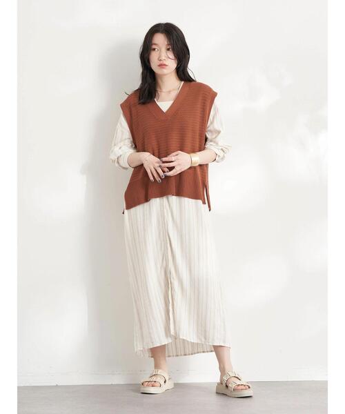 earth music&ecology（アースミュージックアンドエコロジー）の「ORiental TRaffic ギャザーサンダル（サンダル・レディース・ブラウン/アイボリー/モカ・S/M/L）」の10枚目の写真