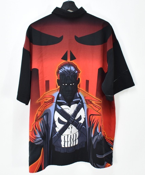 MARVEL(マーベル)の「【ヴィンテージ古着】Y2K The Punisher/パニッシャー ハーフスリーブシャツ(シャツ/ブラウス・メンズ・レッド・LARGE)」の7枚目の写真