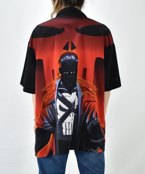 MARVEL(マーベル)の「【ヴィンテージ古着】Y2K The Punisher/パニッシャー ハーフスリーブシャツ(シャツ/ブラウス・メンズ・レッド・LARGE)」の8枚目の写真