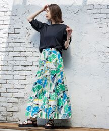 OPAQUE.CLIP | リゾートプリント ティアードスカート(スカート)