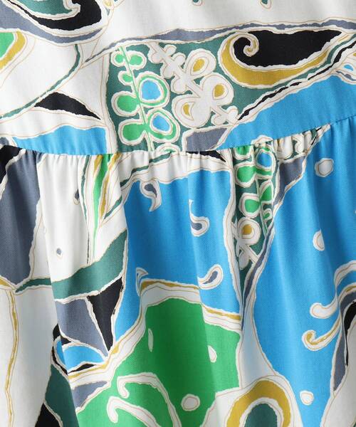 OPAQUE.CLIP（オペークドットクリップ）の「◆リゾートプリント ティアードスカート（スカート・レディース・グリーン系その他2/オレンジ系その他2・40/38/42）」の15枚目の写真