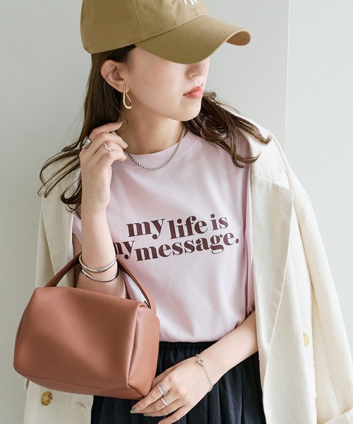 DISCOAT(ディスコート)の「【WEB限定】アメリカンロゴフレンチTシャツ(Tシャツ/カットソー・レディース・ホワイト×グリーン/ホワイト×グレー/ホワイト×ピンク/ピンク/ネイビー/チャコールグレー/クリア・FREE)」の19枚目の写真