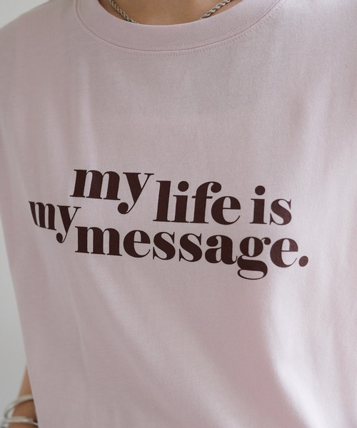 DISCOAT(ディスコート)の「【WEB限定】アメリカンロゴフレンチTシャツ(Tシャツ/カットソー・レディース・ホワイト×グリーン/ホワイト×グレー/ホワイト×ピンク/ピンク/ネイビー/チャコールグレー/クリア・FREE)」の21枚目の写真
