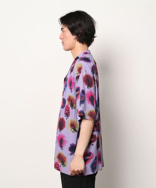 SASQUATCHfabrix.（サスクワァッチファブリックス）の「KASHIN DYES OPEN COLLAR H/S SHIRT（シャツ/ブラウス・メンズ・パープル・L/M）」の2枚目の写真