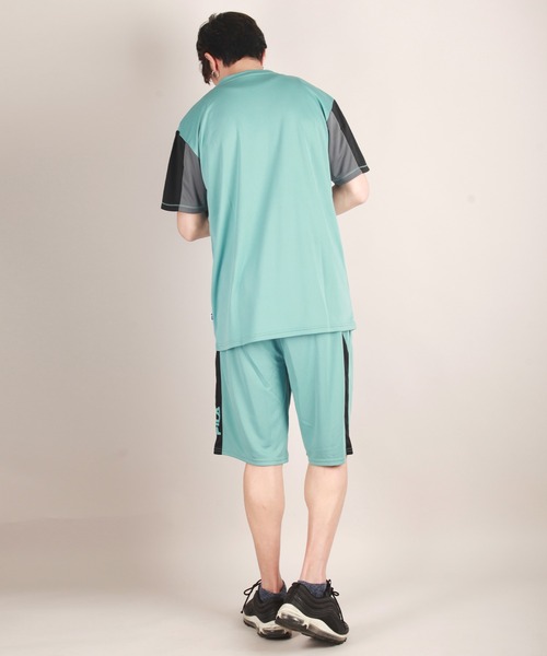 FILA(フィラ)の「FILA パウダーメッシュ 切替半袖 上下 セットアップ(ルームウェア/パジャマ・メンズ・ライトイエロー/ブラック/ミント/ネイビー/ブラック系その他/ブルー系その他/サックスブルー/ネイビー系/ブラック系その他2/サックスブルー系/ホワイト/ブラック系その他3/サックスブルー系1・L/M/LL)」の14枚目の写真