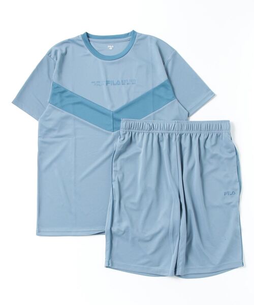 FILA(フィラ)の「FILA パウダーメッシュ 切替半袖 上下 セットアップ(ルームウェア/パジャマ・メンズ・ライトイエロー/ブラック/ミント/ネイビー/ブラック系その他/ブルー系その他/サックスブルー/ネイビー系/ブラック系その他2/サックスブルー系/ホワイト/ブラック系その他3/サックスブルー系1・L/M/LL)」の19枚目の写真
