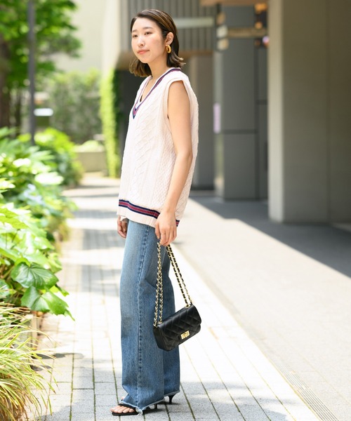 CAL O LINE(キャルオーライン)の「《別注》【CAL O LINE/キャルオーライン】TIDEN VEST:ベスト(ベスト・レディース・ブラック/ネイビー・MEDIUM)」の9枚目の写真