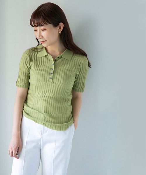 セール Lb 04 シアーリブポロニット ニット セーター Nano Universe ナノユニバース のファッション通販 Zozotown