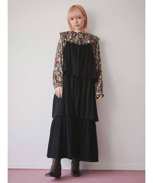 merry jenny（メリージェニー）の「ストラップティアードキャミワンピース（ワンピース・レディース・アイボリー/ブラック/オリーブ・FREE）」の3枚目の写真