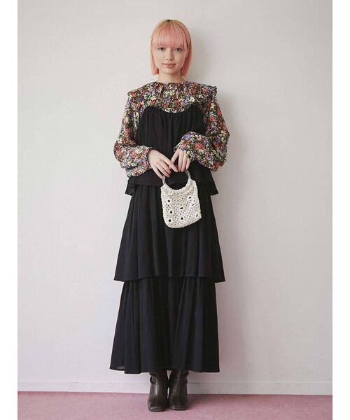 merry jenny（メリージェニー）の「ストラップティアードキャミワンピース（ワンピース・レディース・アイボリー/ブラック/オリーブ・FREE）」の16枚目の写真