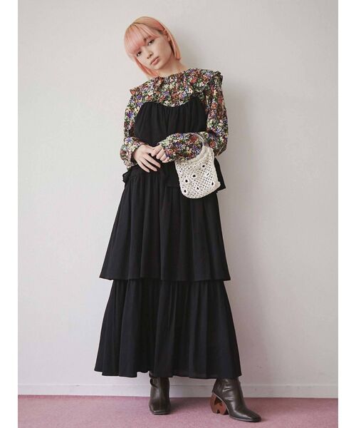 merry jenny（メリージェニー）の「ストラップティアードキャミワンピース（ワンピース・レディース・アイボリー/ブラック/オリーブ・FREE）」の18枚目の写真