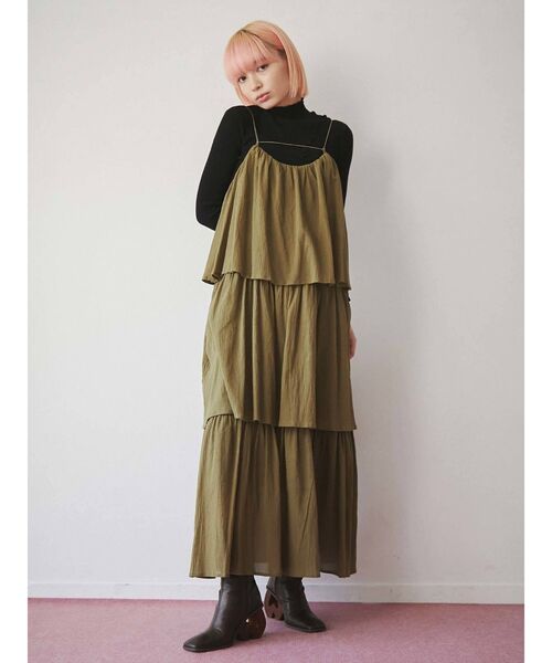 merry jenny（メリージェニー）の「ストラップティアードキャミワンピース（ワンピース・レディース・アイボリー/ブラック/オリーブ・FREE）」の19枚目の写真