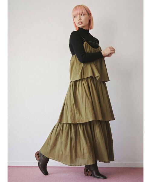 merry jenny（メリージェニー）の「ストラップティアードキャミワンピース（ワンピース・レディース・アイボリー/ブラック/オリーブ・FREE）」の20枚目の写真