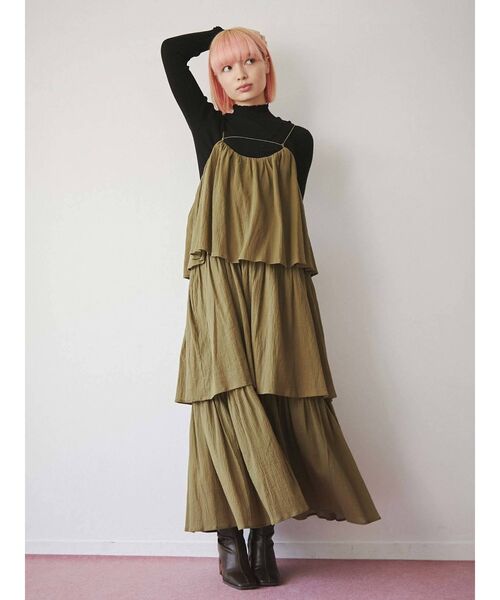 merry jenny（メリージェニー）の「ストラップティアードキャミワンピース（ワンピース・レディース・アイボリー/ブラック/オリーブ・FREE）」の22枚目の写真