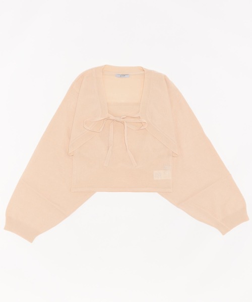 CLEA（クレア）の「ニットボレロカーディガン+ニットキャミSET（カーディガン/ボレロ・レディース・ブラック/ブラウン/オリーブ/アイボリー・FREE）」の20枚目の写真