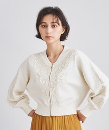 GRACE CONTINENTAL | コード刺繍ニットカーディガン(カーディガン/ボレロ)