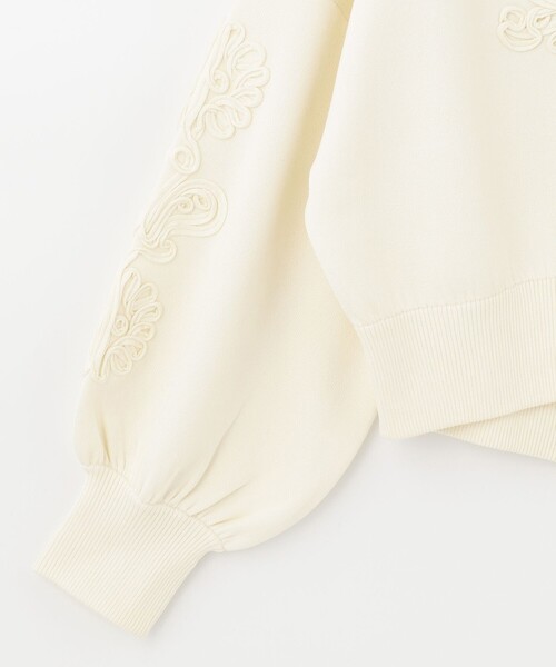 GRACE CONTINENTAL（グレースコンチネンタル）の「コード刺繍ニットカーディガン（カーディガン/ボレロ・レディース・ブラック/ホワイト・36）」の11枚目の写真