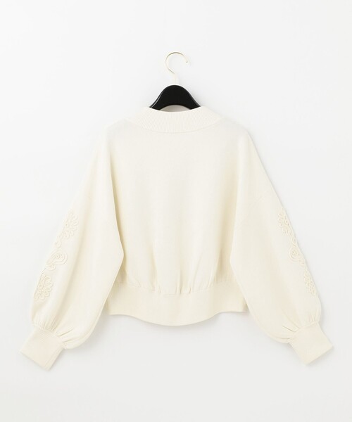 GRACE CONTINENTAL（グレースコンチネンタル）の「コード刺繍ニットカーディガン（カーディガン/ボレロ・レディース・ブラック/ホワイト・36）」の13枚目の写真