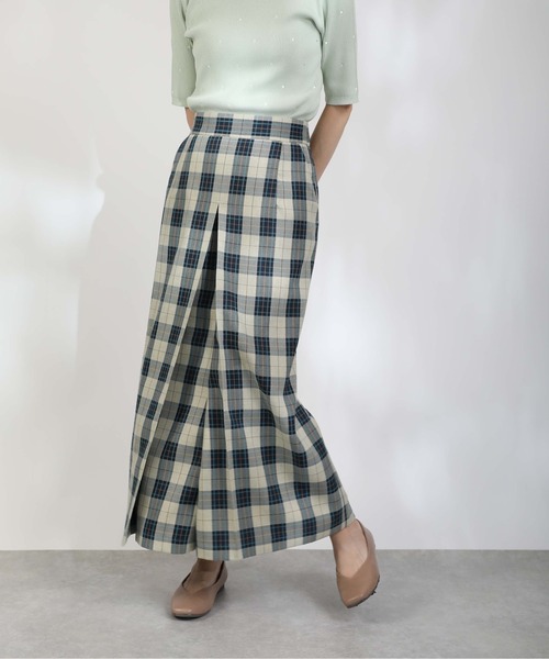 PICCIN(ピッチン)の「ボックスタックチェックスカート(スカート・レディース・グリーン系その他/ブルー系その他・M)」の1枚目の写真