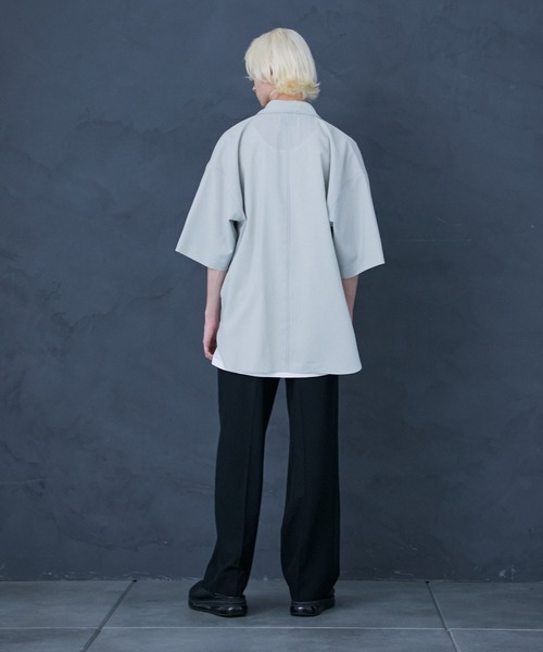 極美品★パブリックトウキョウ　ステッチガンフラップシャツ　1.8万　M　黒　春夏 PUBLIC TOKYO（パブリックトウキョウ）の「ステッチガンフラップシャツ