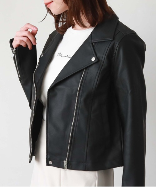 archives(アルシーヴ)の「ライダースジャケット/(ライダースジャケット・レディース・アイボリー/ブラック/グレイッシュベージュ・MEDIUM)」の3枚目の写真