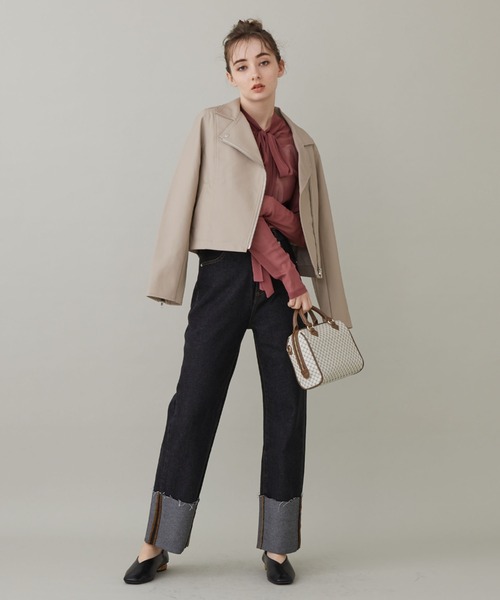 archives(アルシーヴ)の「ライダースジャケット/(ライダースジャケット・レディース・アイボリー/ブラック/グレイッシュベージュ・MEDIUM)」の14枚目の写真