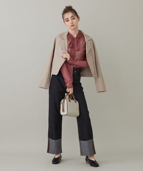 archives(アルシーヴ)の「ライダースジャケット/(ライダースジャケット・レディース・アイボリー/ブラック/グレイッシュベージュ・MEDIUM)」の13枚目の写真