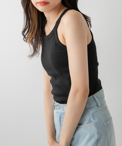 OLIVE des OLIVE（オリーブデオリーブ）の「カップ付アメスリタンク（タンクトップ・レディース・ブラック/ブルー/アイボリー・FREE）」の6枚目の写真