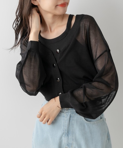 OLIVE des OLIVE（オリーブデオリーブ）の「カップ付アメスリタンク（タンクトップ・レディース・ブラック/ブルー/アイボリー・FREE）」の12枚目の写真