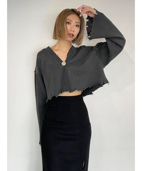 EMODA(エモダ)の「スウェットルーズカーディガン(カーディガン/ボレロ・レディース・ホワイト/グレー/ブラック/ブルー・FREE)」の21枚目の写真