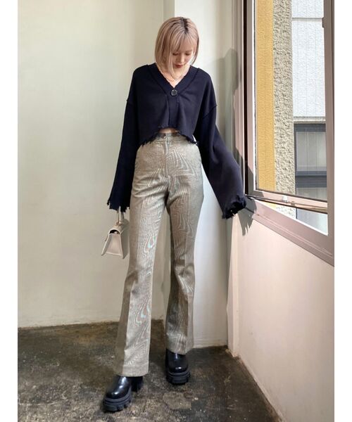 EMODA(エモダ)の「スウェットルーズカーディガン(カーディガン/ボレロ・レディース・ホワイト/グレー/ブラック/ブルー・FREE)」の6枚目の写真