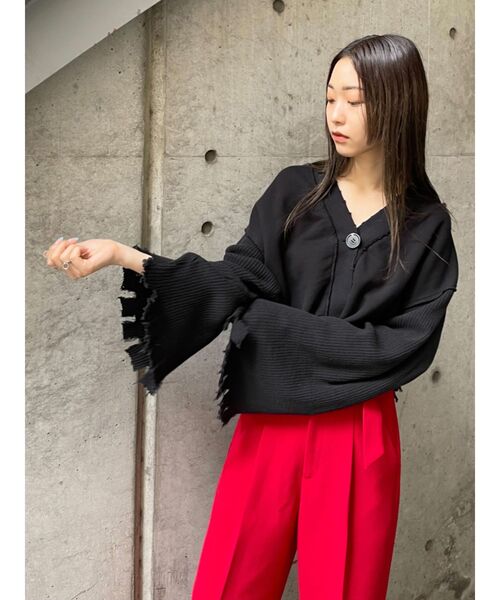 EMODA(エモダ)の「スウェットルーズカーディガン(カーディガン/ボレロ・レディース・ホワイト/グレー/ブラック/ブルー・FREE)」の13枚目の写真