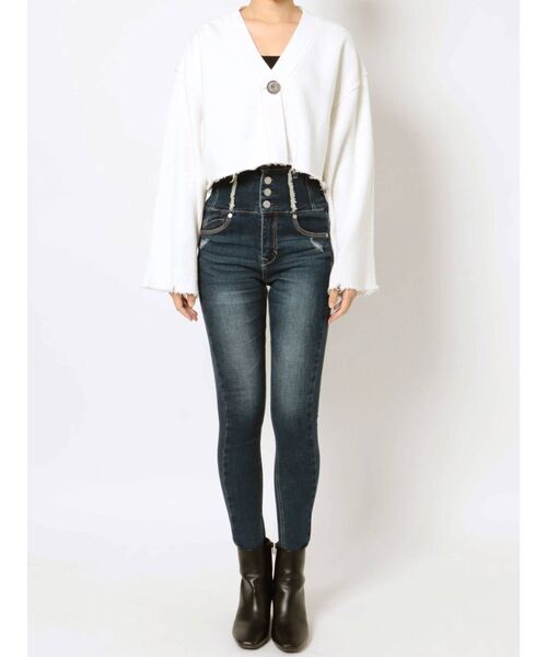 EMODA(エモダ)の「スウェットルーズカーディガン(カーディガン/ボレロ・レディース・ホワイト/グレー/ブラック/ブルー・FREE)」の11枚目の写真