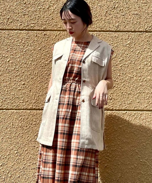 ITEMS URBANRESEARCH（アイテムズ アーバンリサーチ）の「ミリタリーベスト（ベスト・レディース・ブラック/ベージュ/グリーン・FREE）」の3枚目の写真