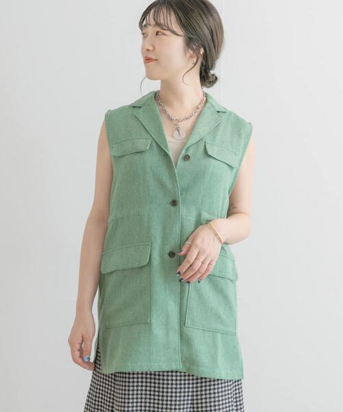 ITEMS URBANRESEARCH（アイテムズ アーバンリサーチ）の「ミリタリーベスト（ベスト・レディース・ブラック/ベージュ/グリーン・FREE）」の15枚目の写真